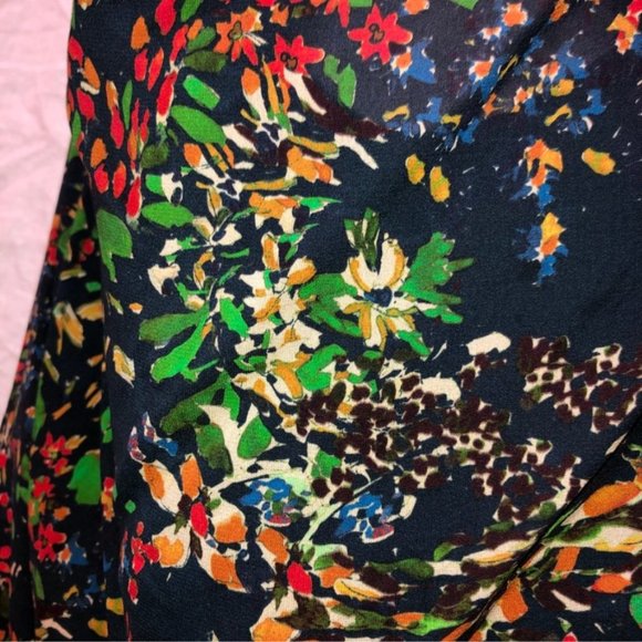 alice + Olivia SPECTACULAR SILK watercolor floral print loned open cut b… - Picture 6 of 6